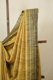 Yellow Tussar Silk Saree - SRYTSS1844
