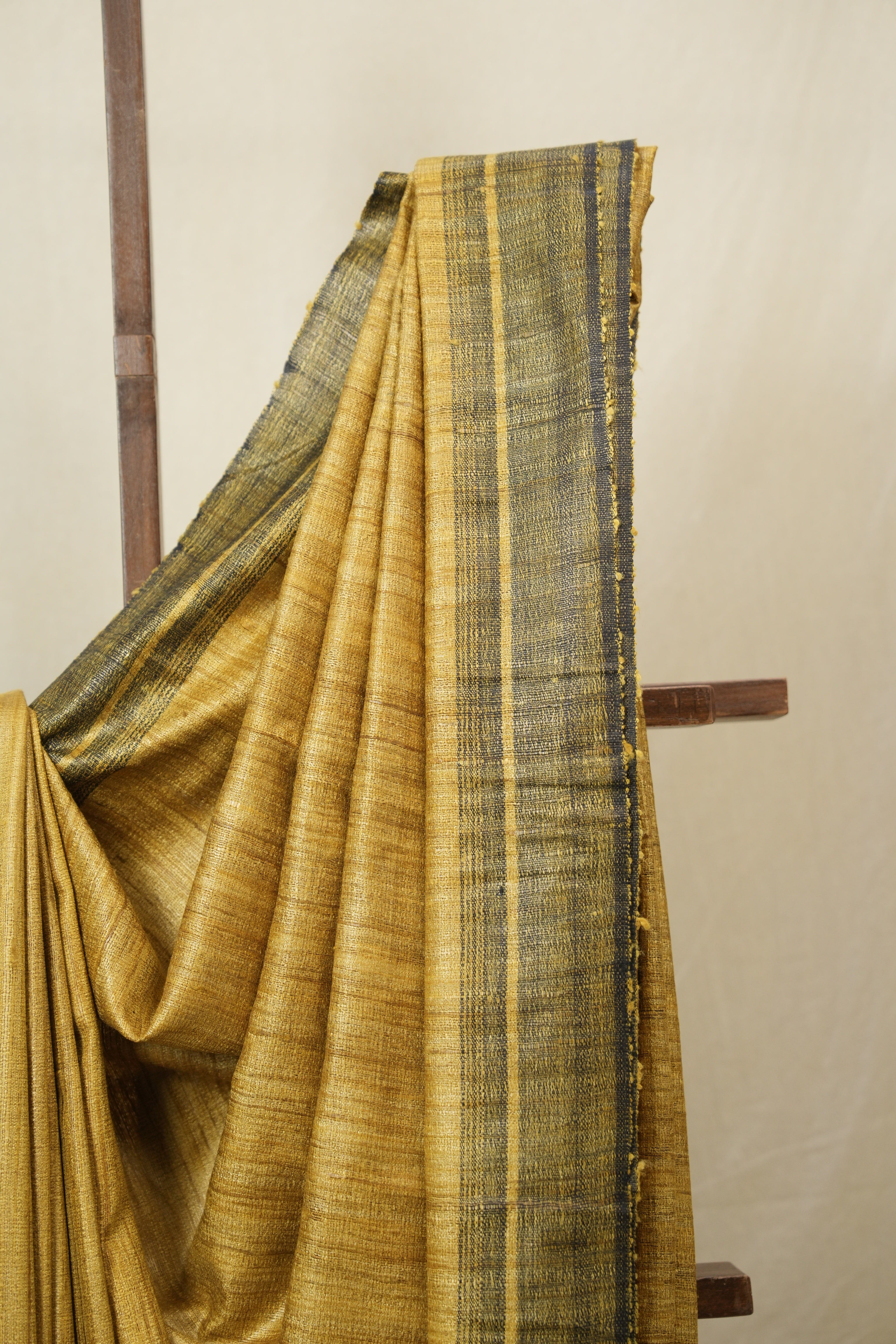 Yellow Tussar Silk Saree - SRYTSS1844