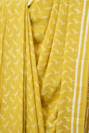 Mustard HBP Cotton Saree - SRMCS3371
