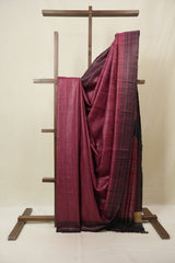 Onion Pink Tussar Silk Saree - SROPTSS1843