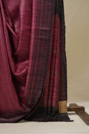 Onion Pink Tussar Silk Saree - SROPTSS1843