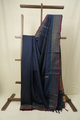 Teal Raw Silk Saree - SRTRSS1067