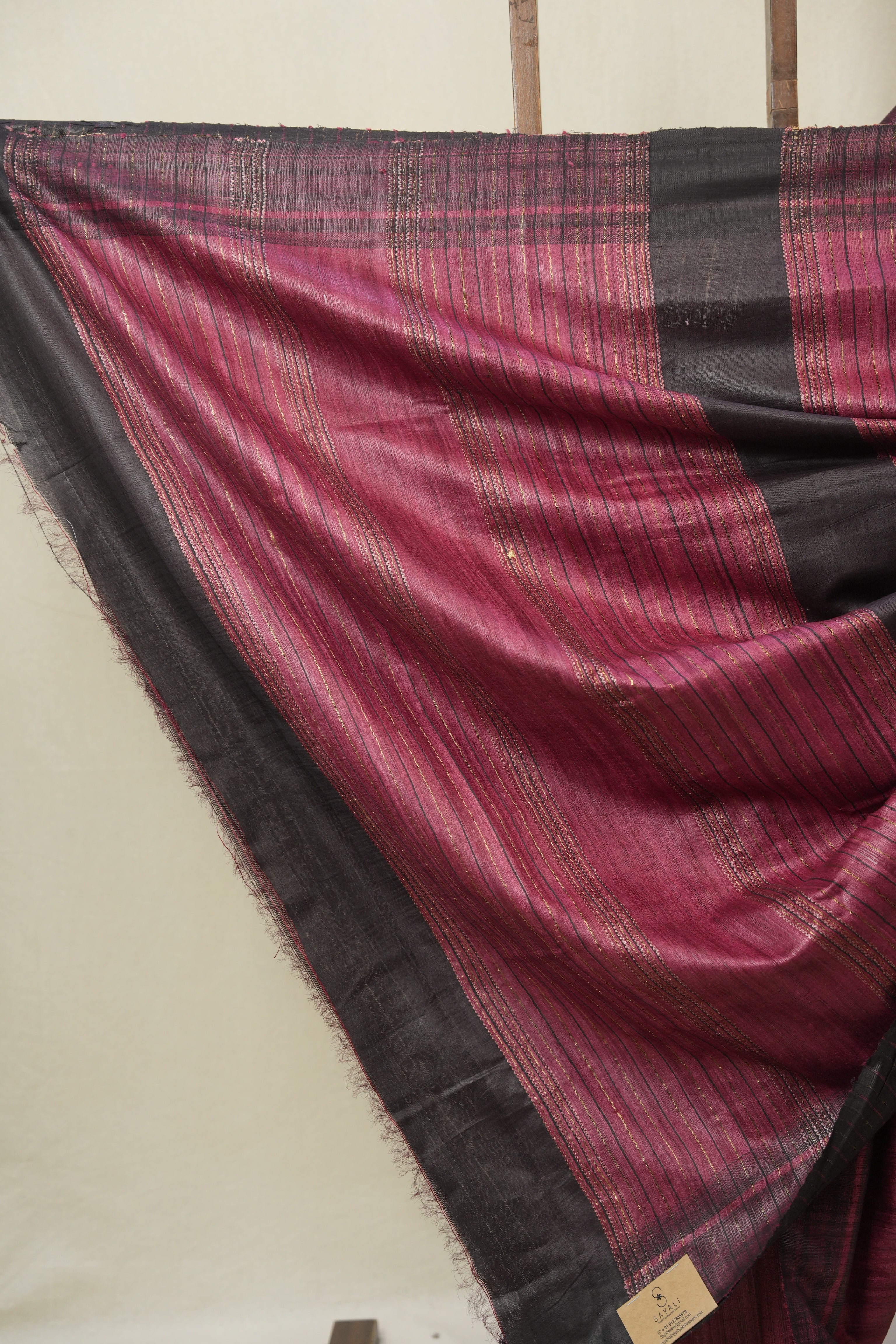 Onion Pink Tussar Silk Saree - SROPTSS1843
