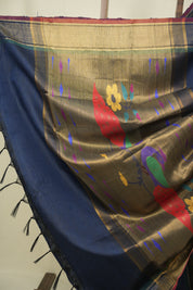 Teal Raw Silk Saree - SRTRSS1067