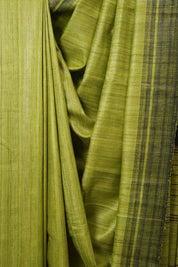 Parrot Green Tussar Silk Saree - SRPGTSS1846