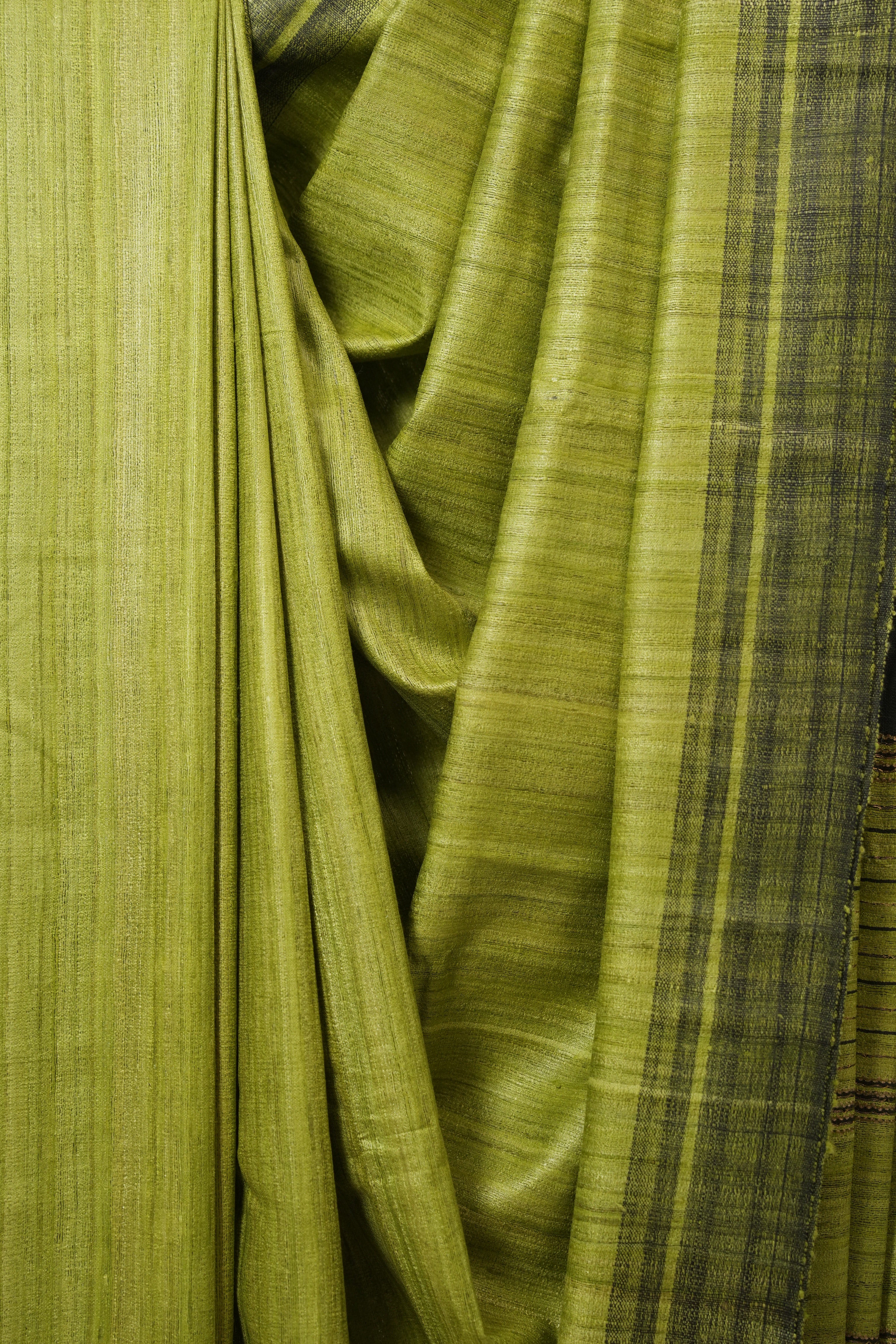 Parrot Green Tussar Silk Saree - SRPGTSS1846