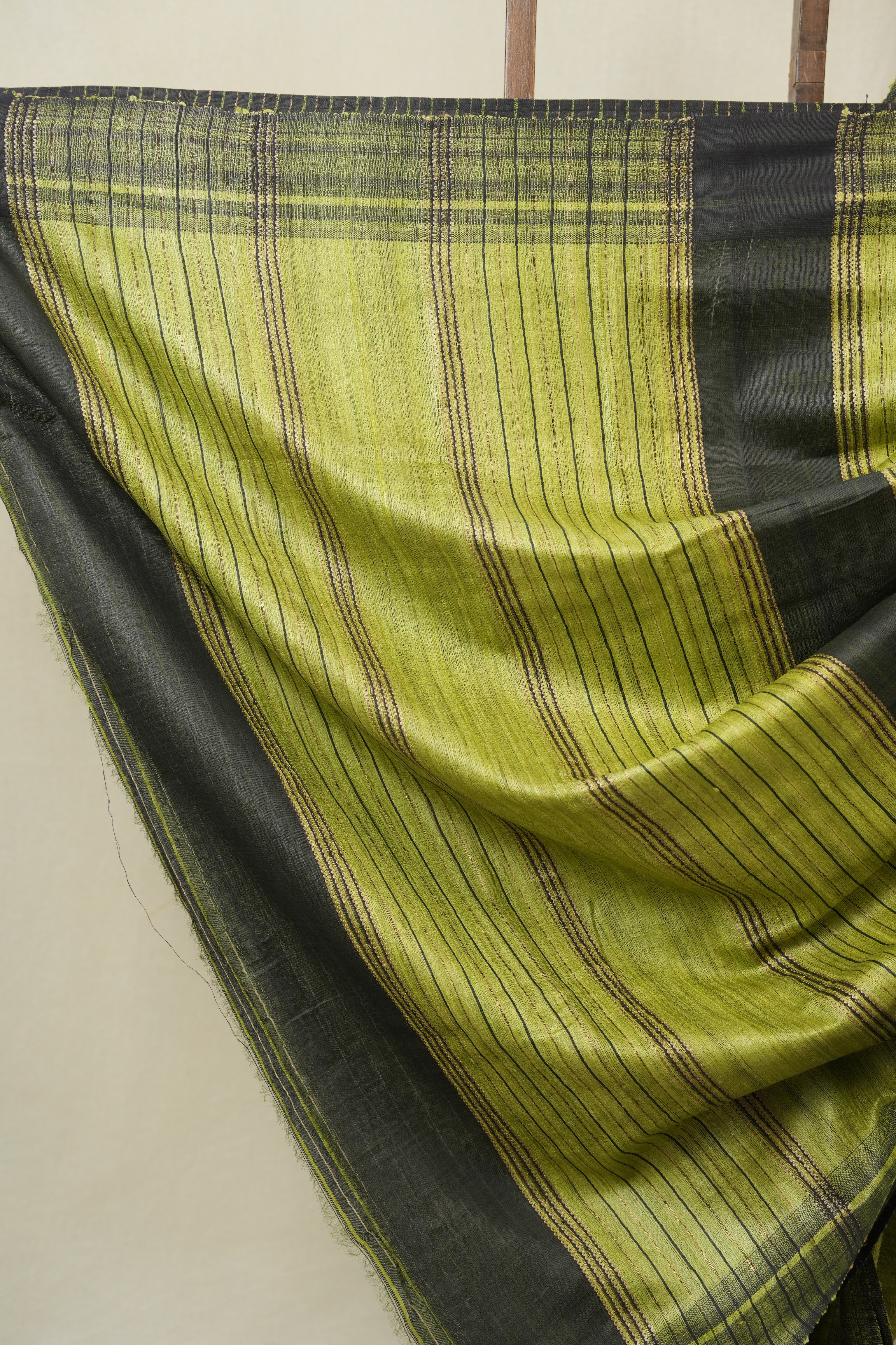 Parrot Green Tussar Silk Saree - SRPGTSS1846