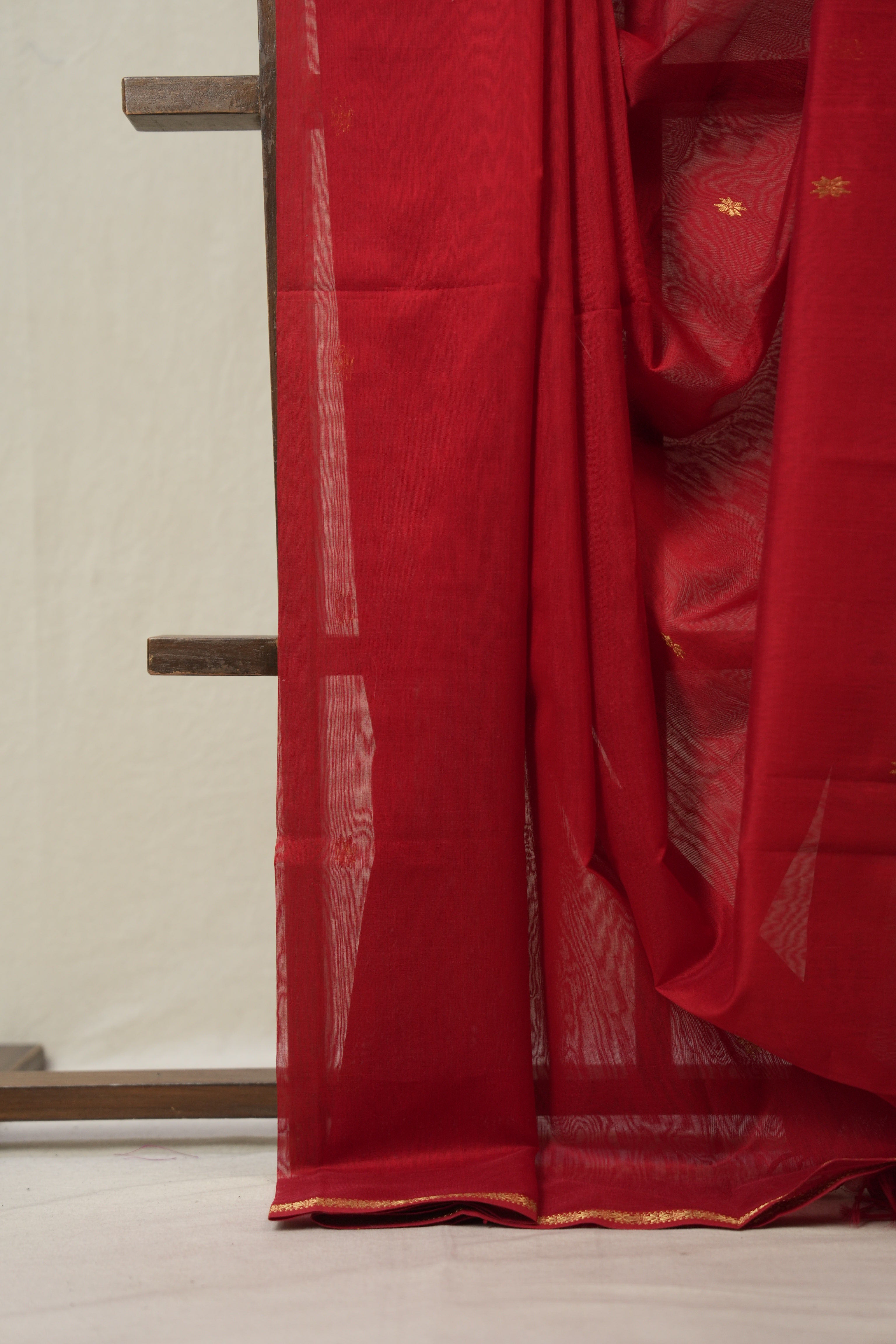 Red Maheshwari Saree - SRRMS980