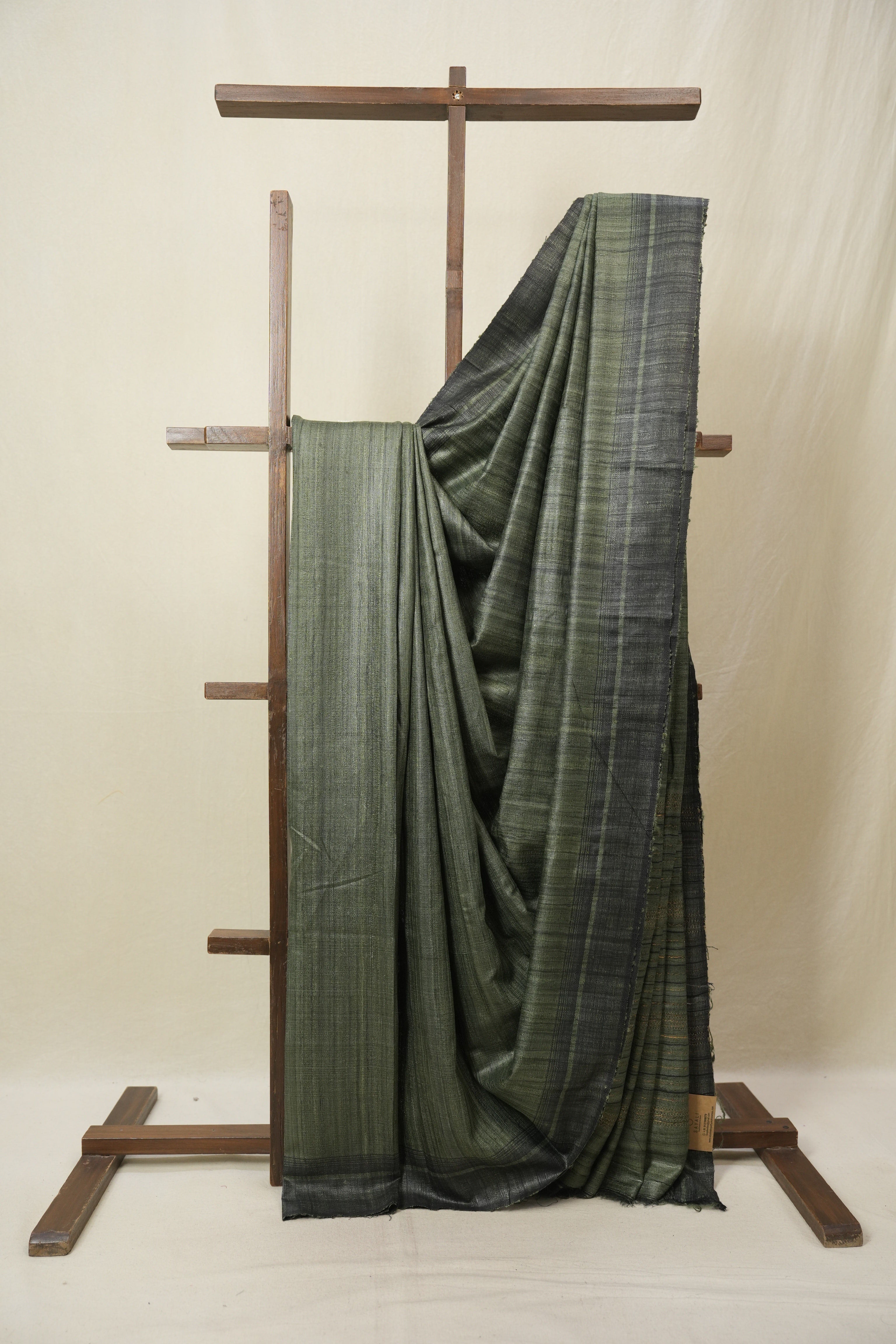 Dark Green Tussar Silk Saree - SRDGTSS1845