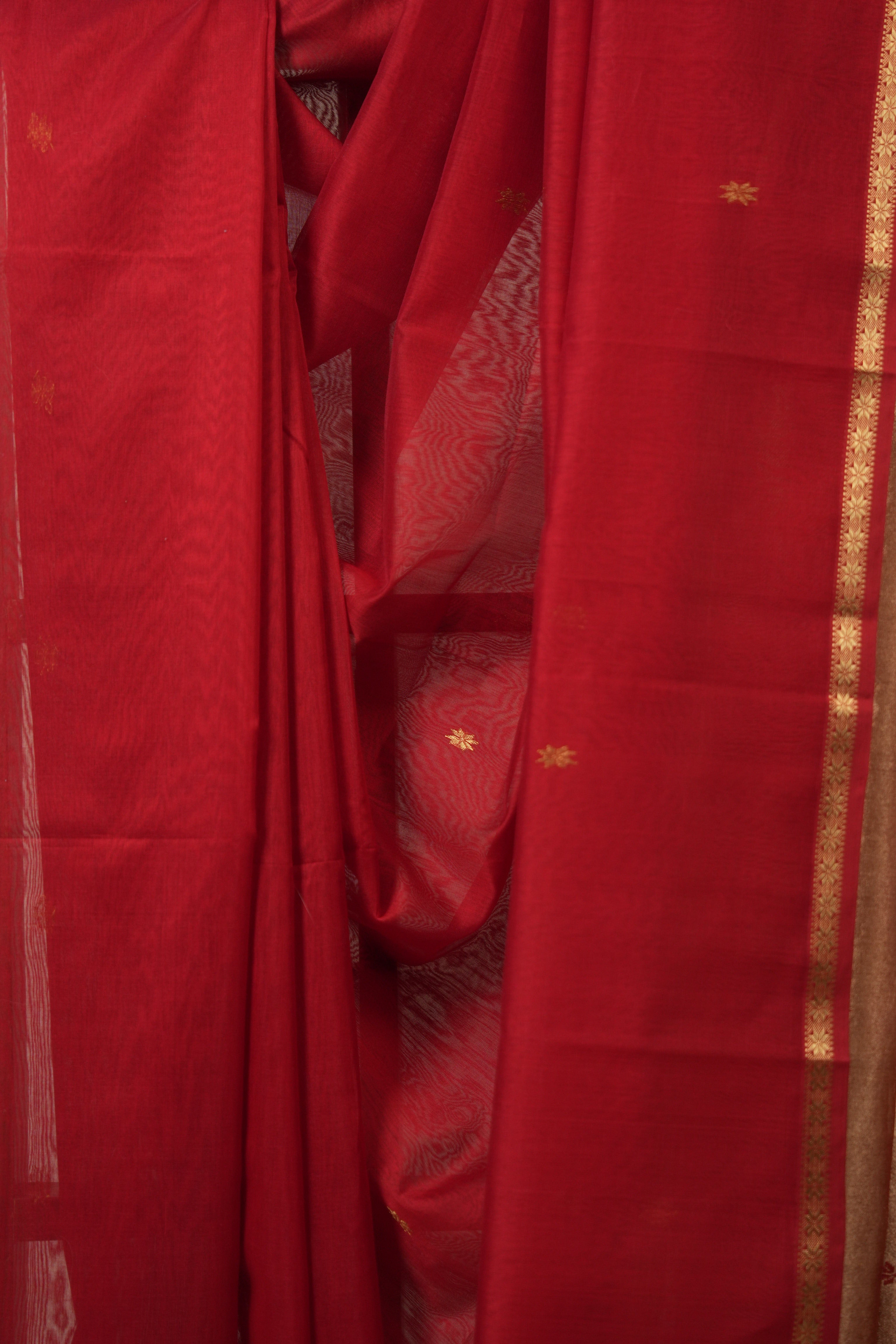 Red Maheshwari Saree - SRRMS980