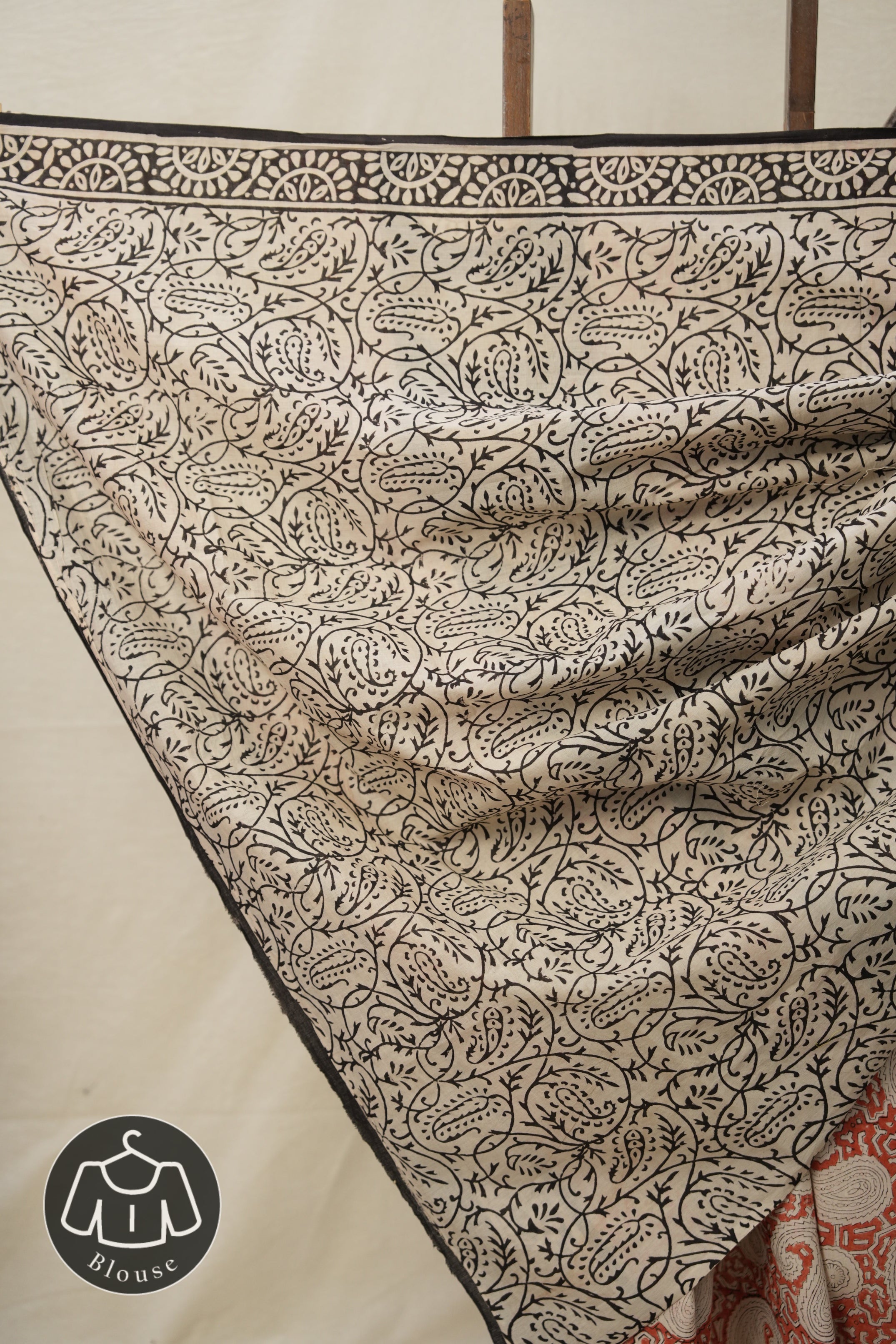 Brick Red White HBP Cotton Saree - SRBRWCS2831