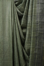 Dark Green Tussar Silk Saree - SRDGTSS1845