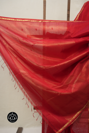 Red Maheshwari Saree - SRRMS980
