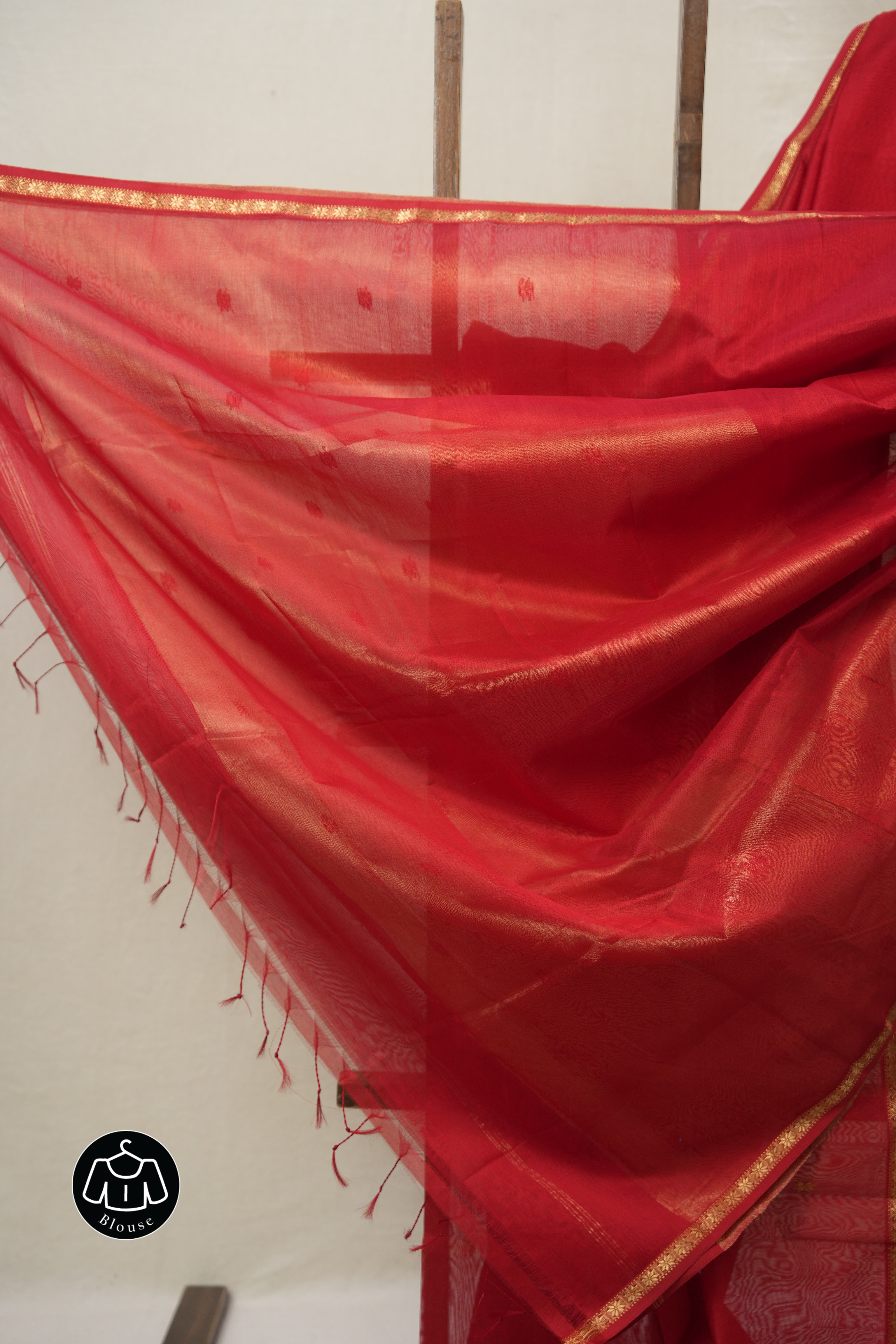 Red Maheshwari Saree - SRRMS980