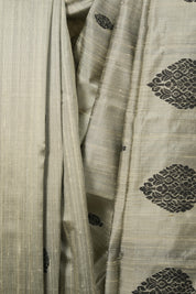 Silver Raw Silk Saree - SRSRSS1077