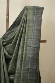 Dark Green Tussar Silk Saree - SRDGTSS1845