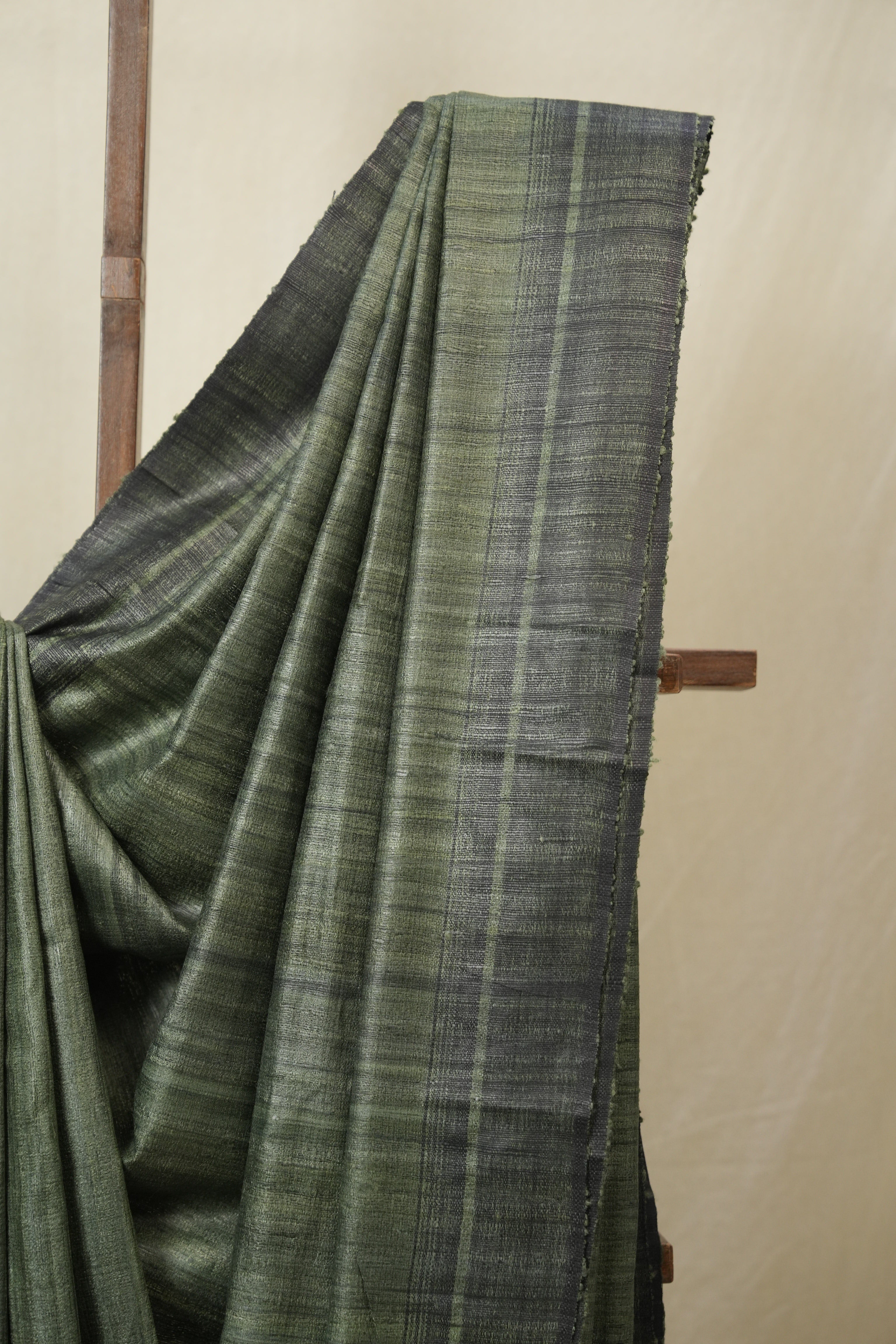 Dark Green Tussar Silk Saree - SRDGTSS1845