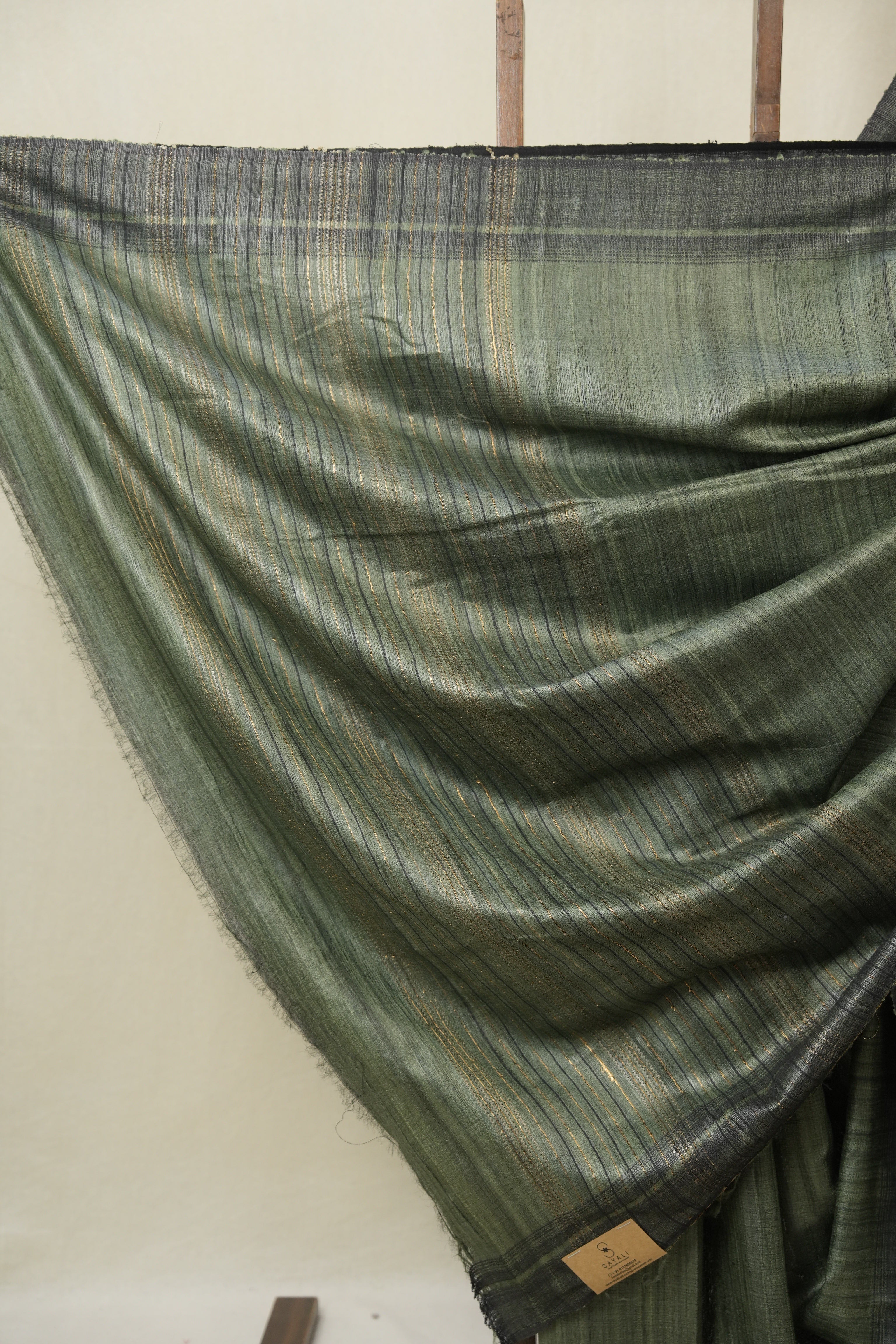 Dark Green Tussar Silk Saree - SRDGTSS1845