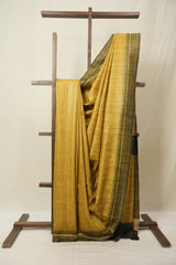 Yellow Tussar Silk Saree - SRYTSS1848