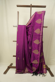 Magenta Raw Silk Saree - SRMRSS1079