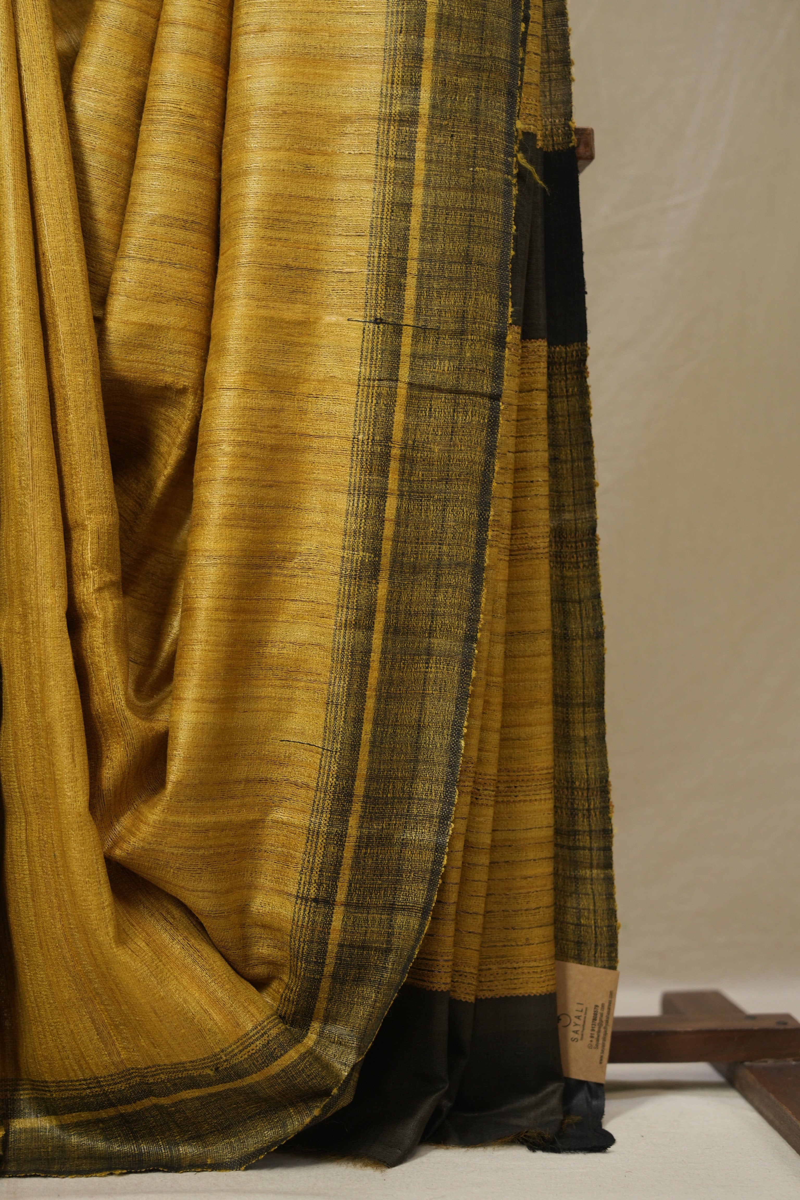 Yellow Tussar Silk Saree - SRYTSS1848