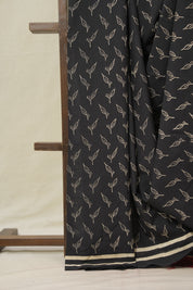 Black HBP Cotton Saree - SRBCS3373