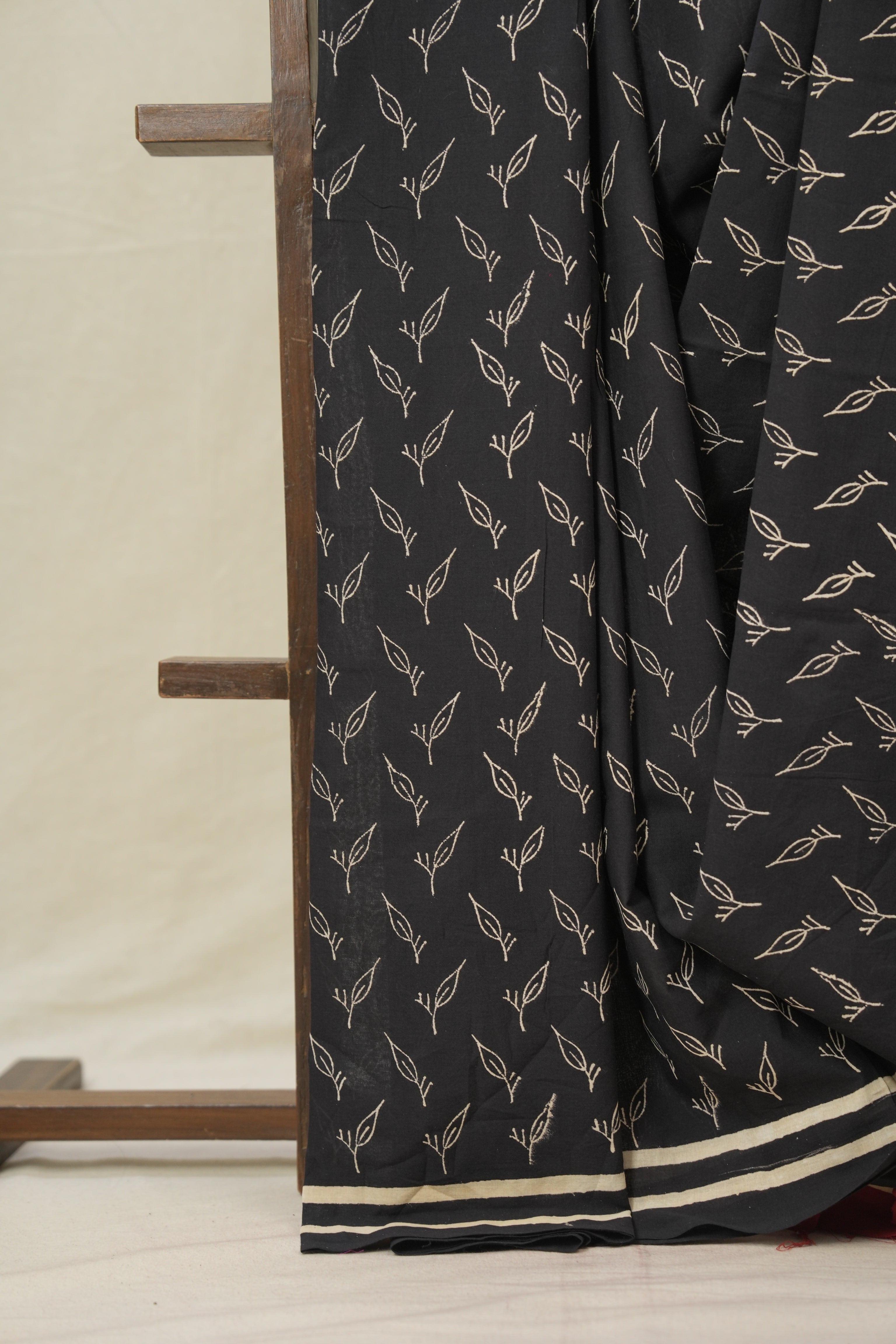 Black HBP Cotton Saree - SRBCS3373