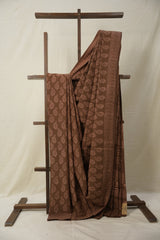 Dusty Brown HBP Cotton Saree - SRDBCS2829