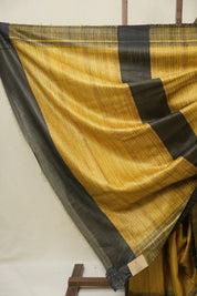 Yellow Tussar Silk Saree - SRYTSS1848