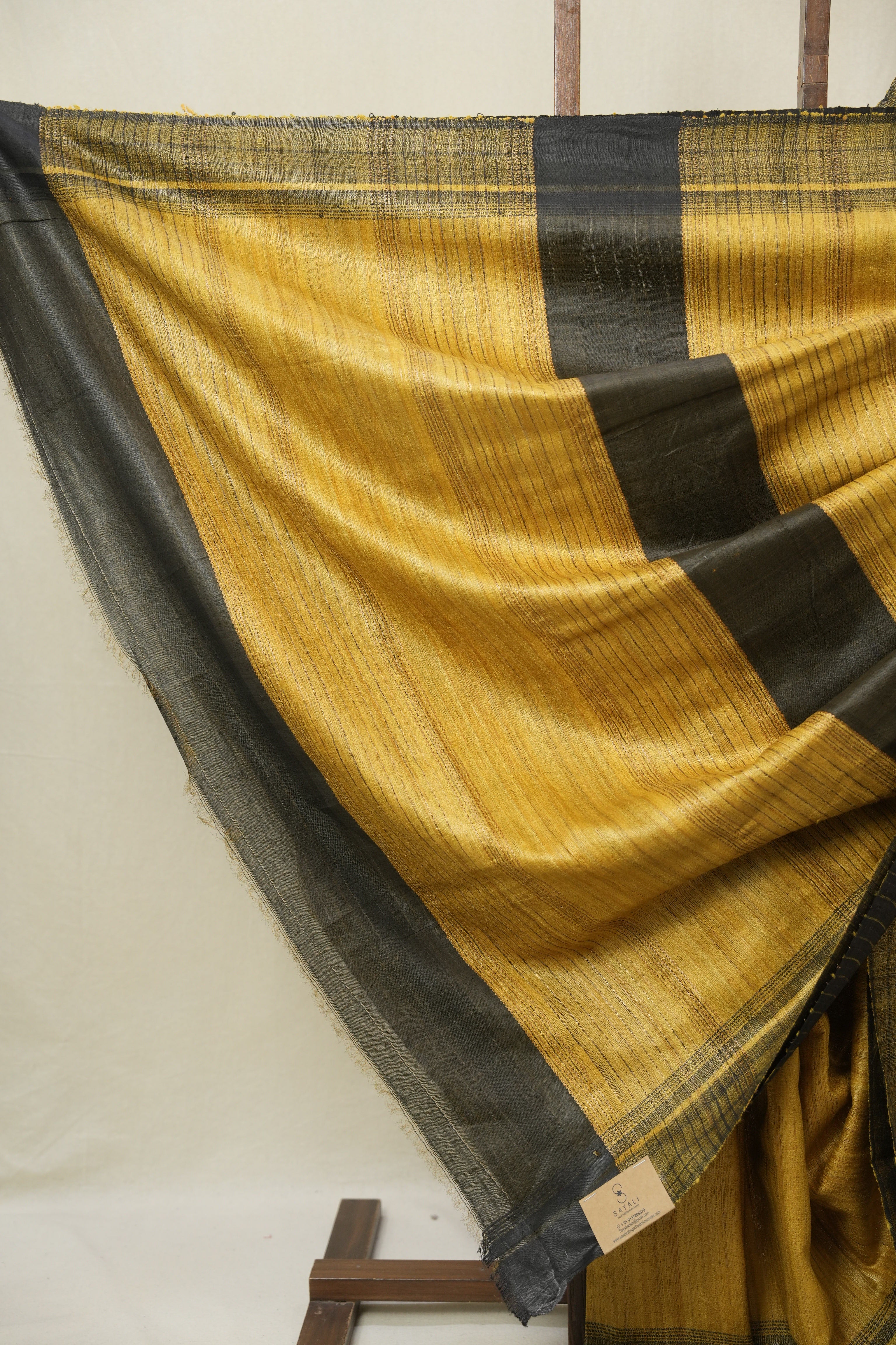 Yellow Tussar Silk Saree - SRYTSS1848