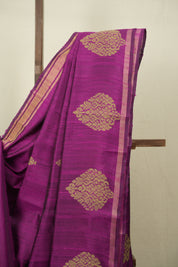 Magenta Raw Silk Saree - SRMRSS1079