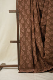 Dusty Brown HBP Cotton Saree - SRDBCS2829