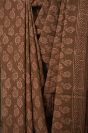 Dusty Brown HBP Cotton Saree - SRDBCS2829