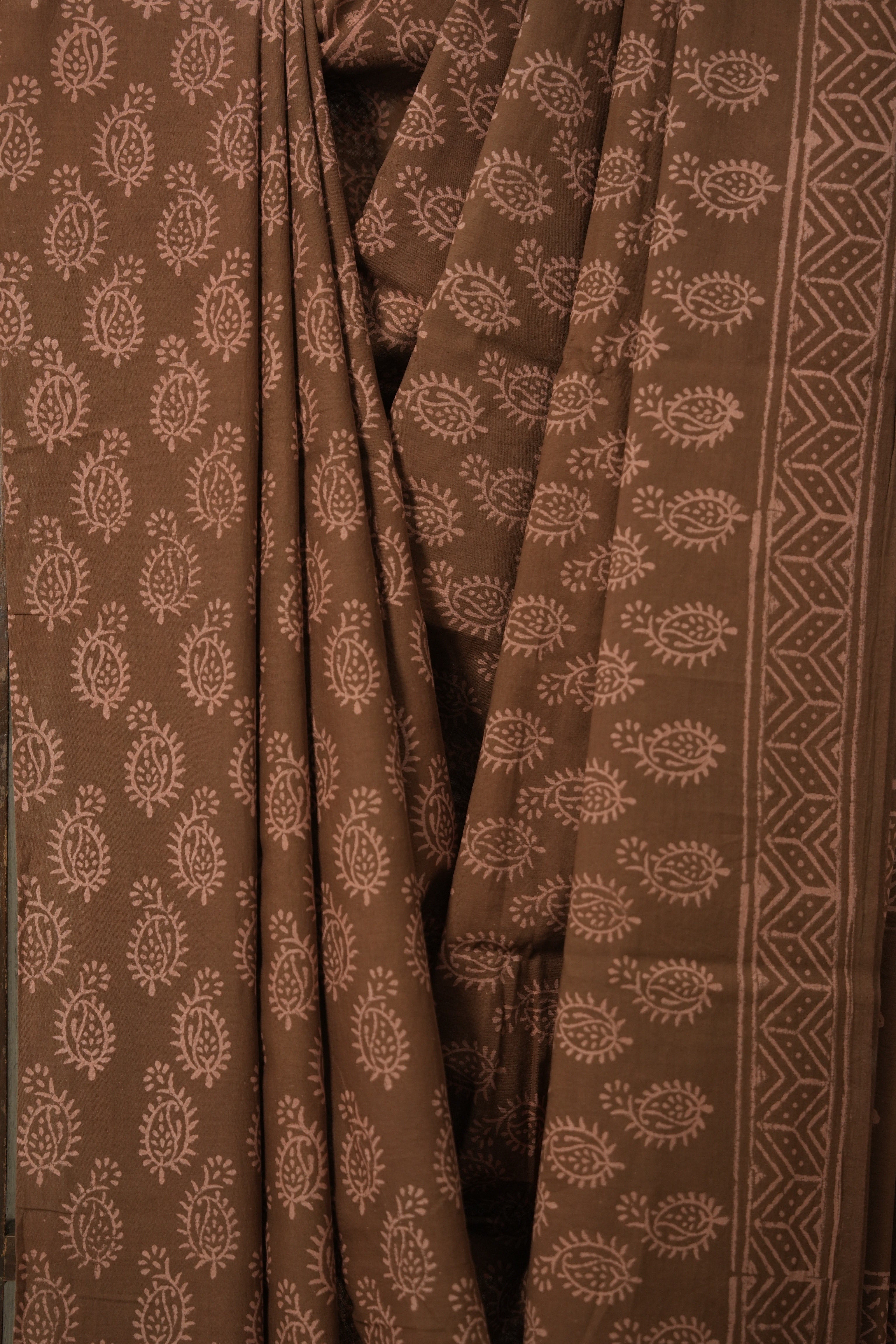 Dusty Brown HBP Cotton Saree - SRDBCS2829