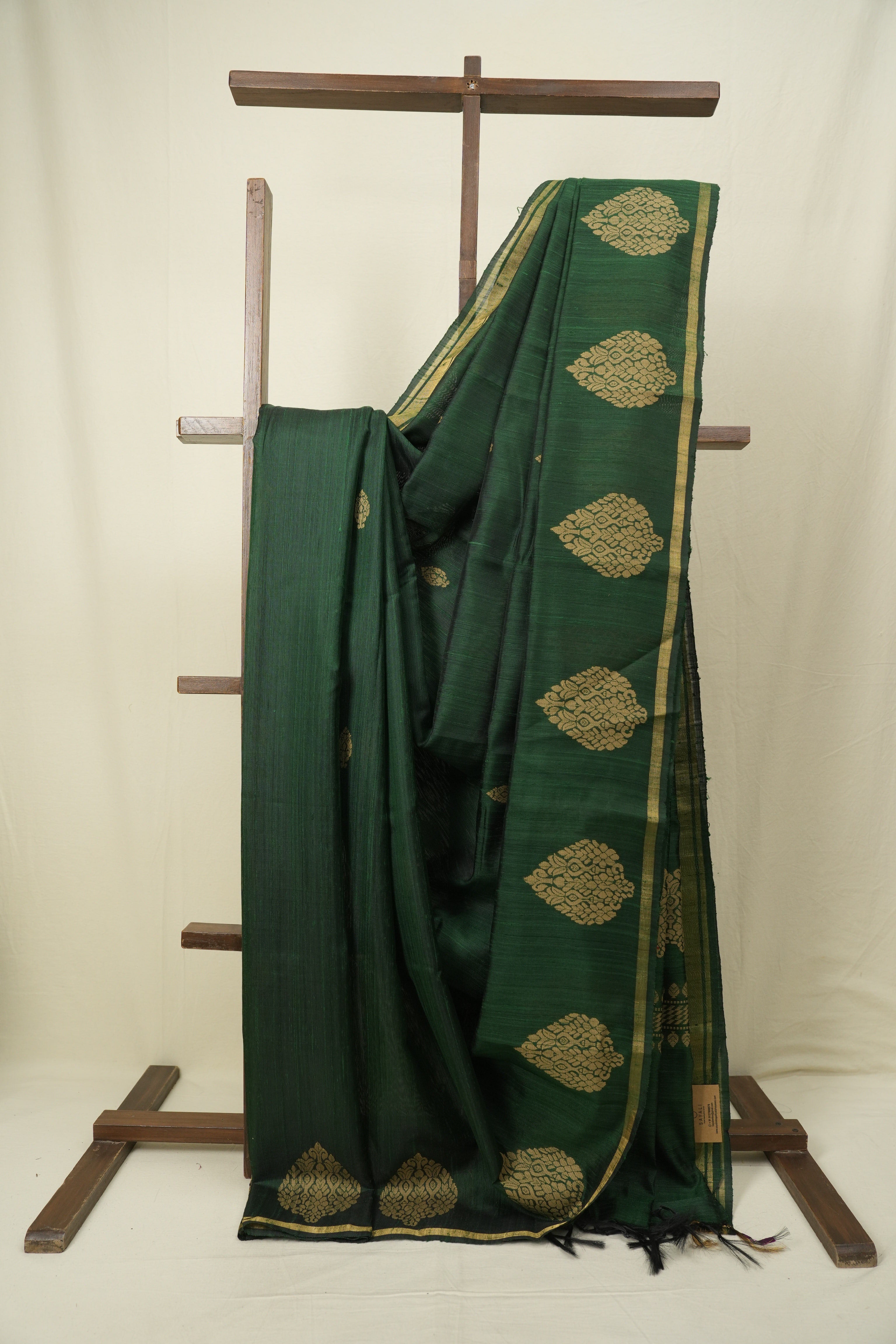 Green Raw Silk Saree - SRGRSS1080