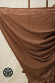 Dusty Brown HBP Cotton Saree - SRDBCS2829