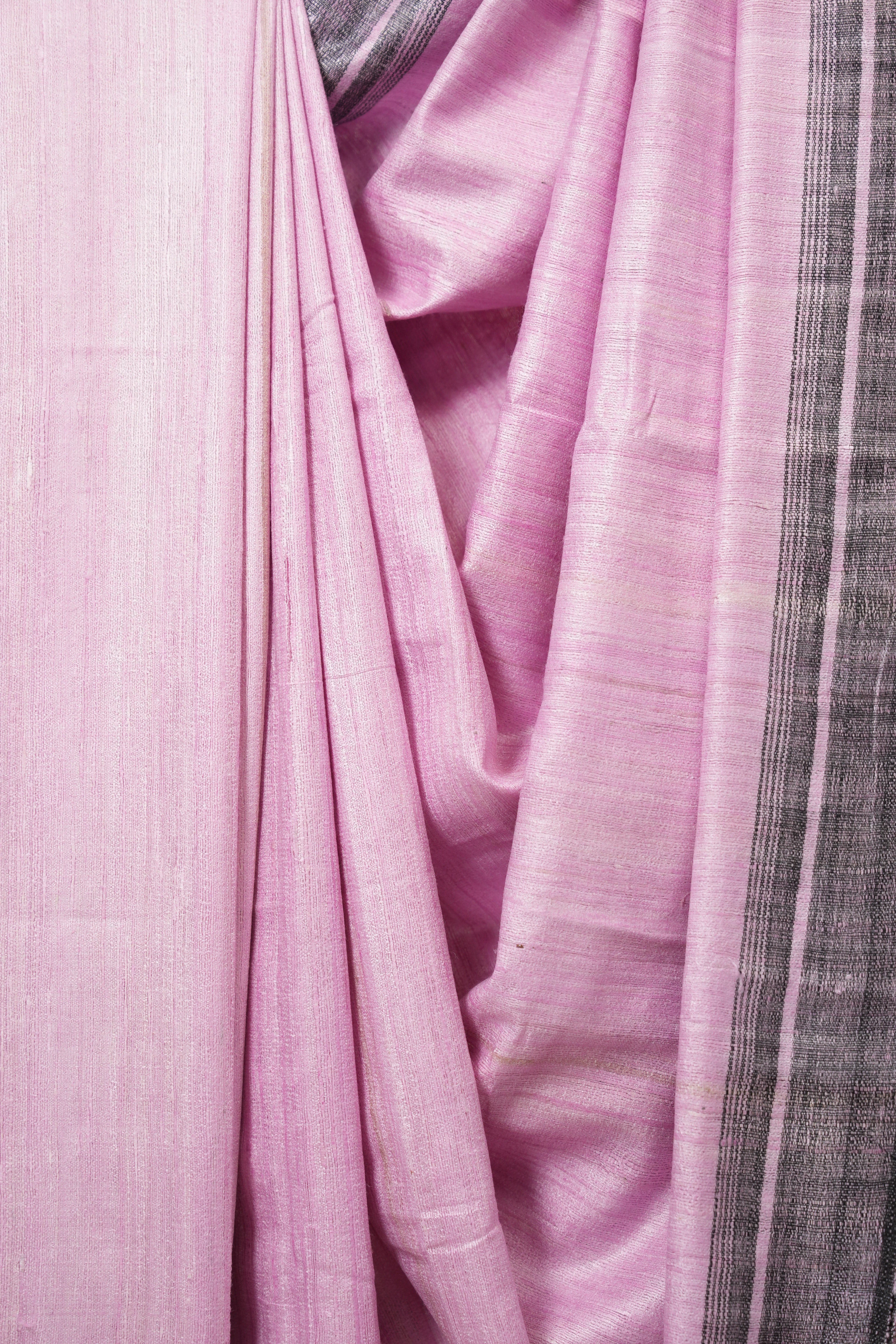 Pink Tussar Silk Saree - SRPTSS1847