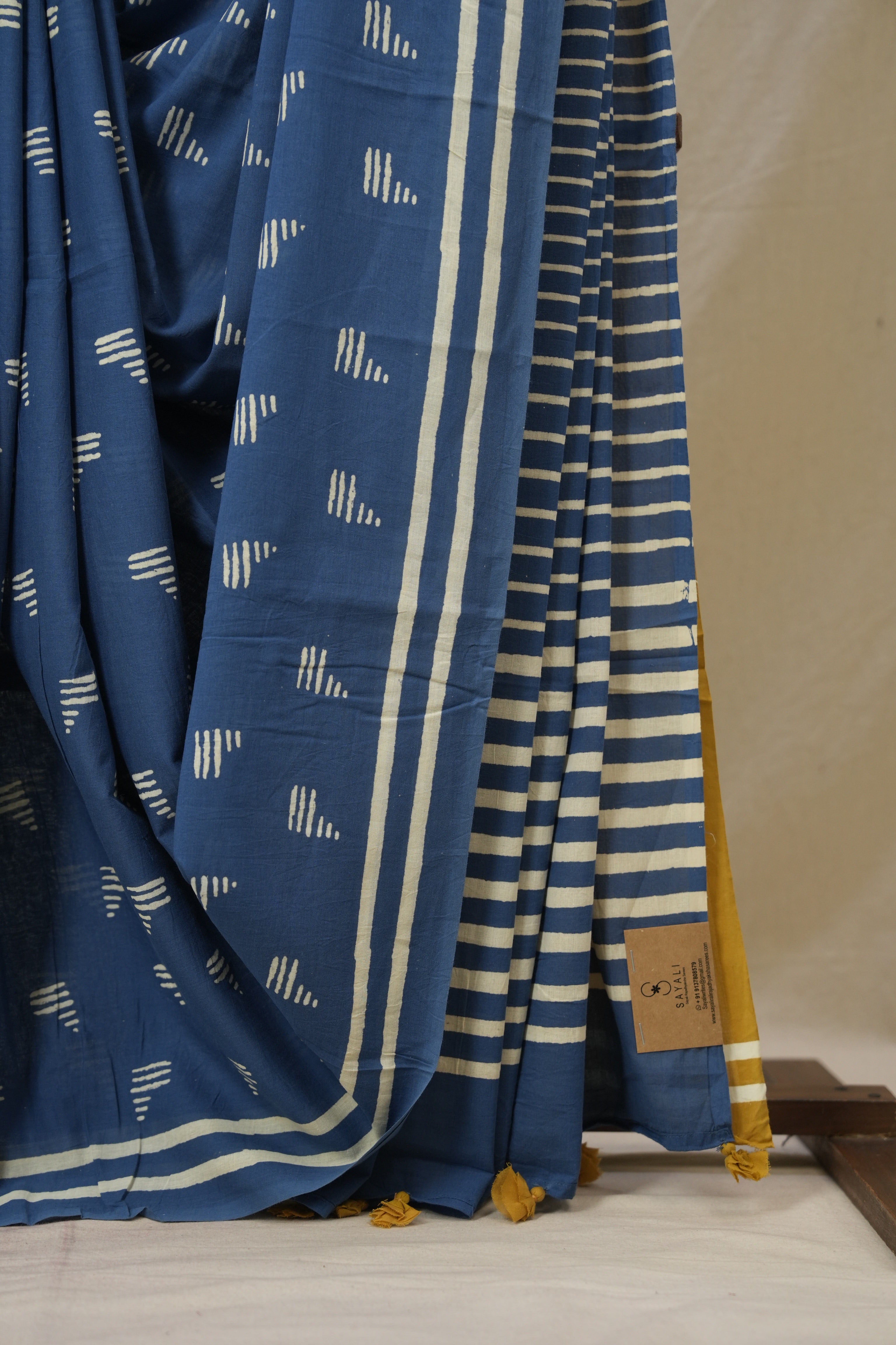Blue HBP Cotton Saree - SRBCS3374