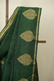 Green Raw Silk Saree - SRGRSS1080