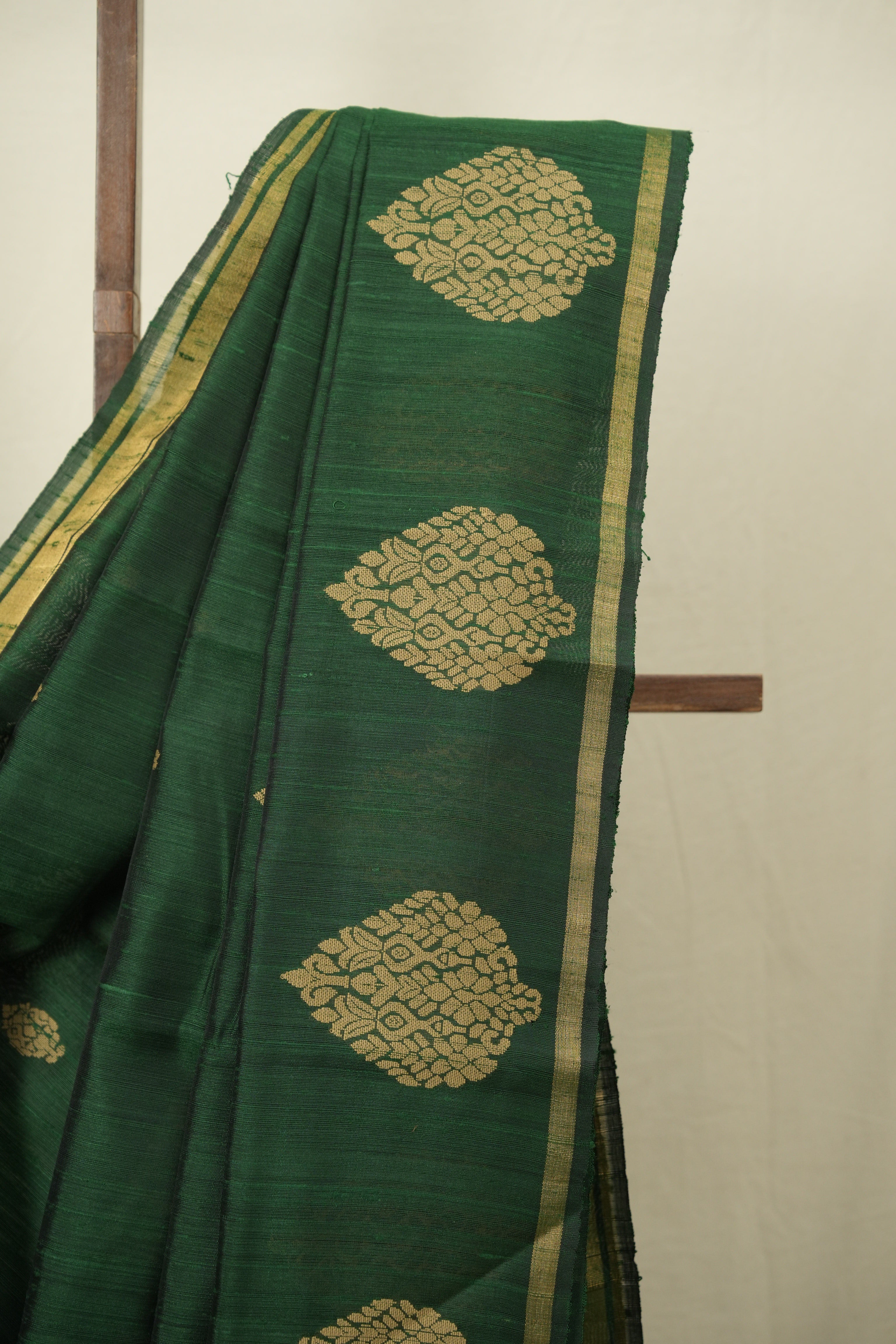 Green Raw Silk Saree - SRGRSS1080