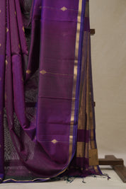 Two Tone Purple Maheshwari Saree - SRTTPMS977