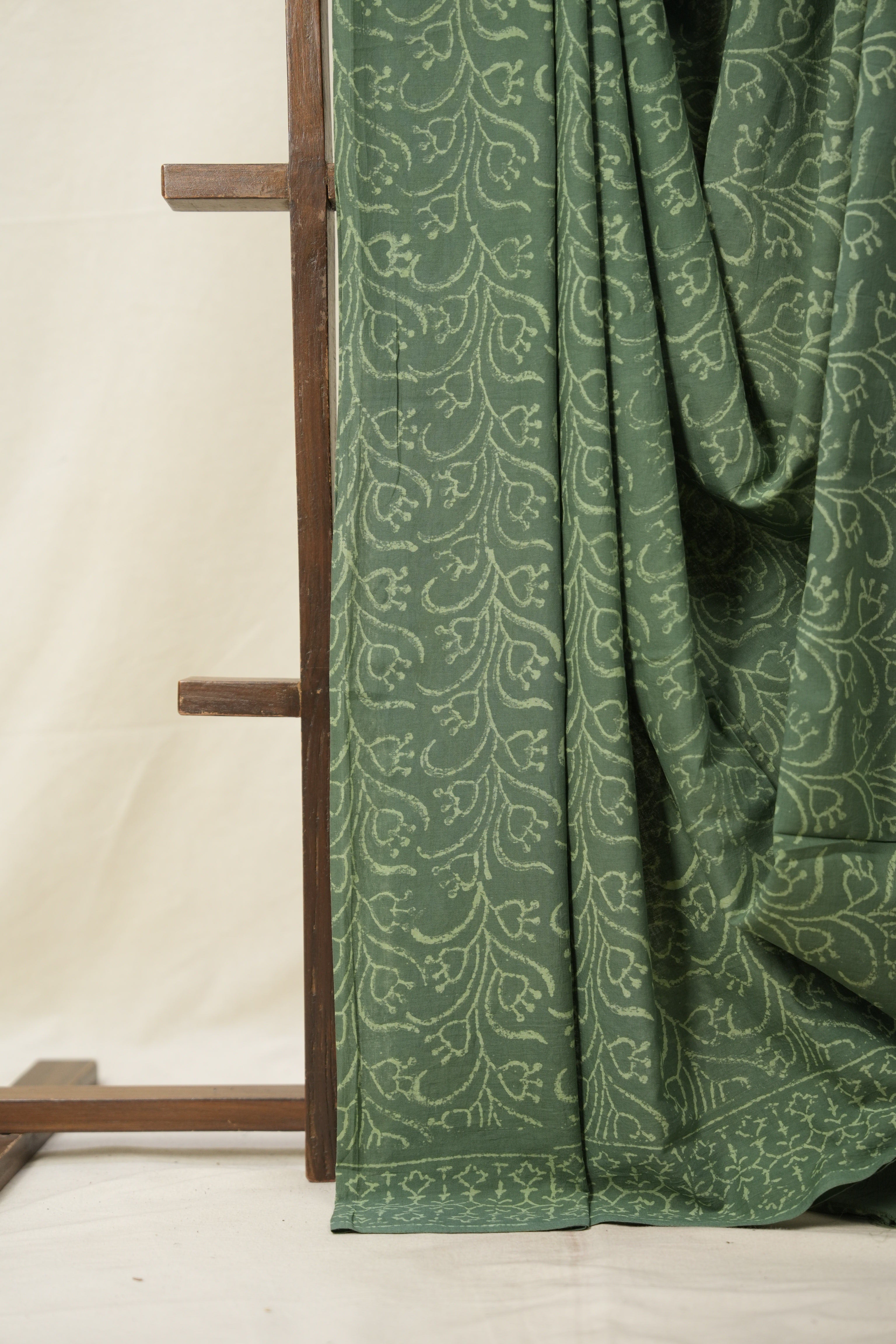 Sage Green HBP Cotton Saree - SRSGCS2828