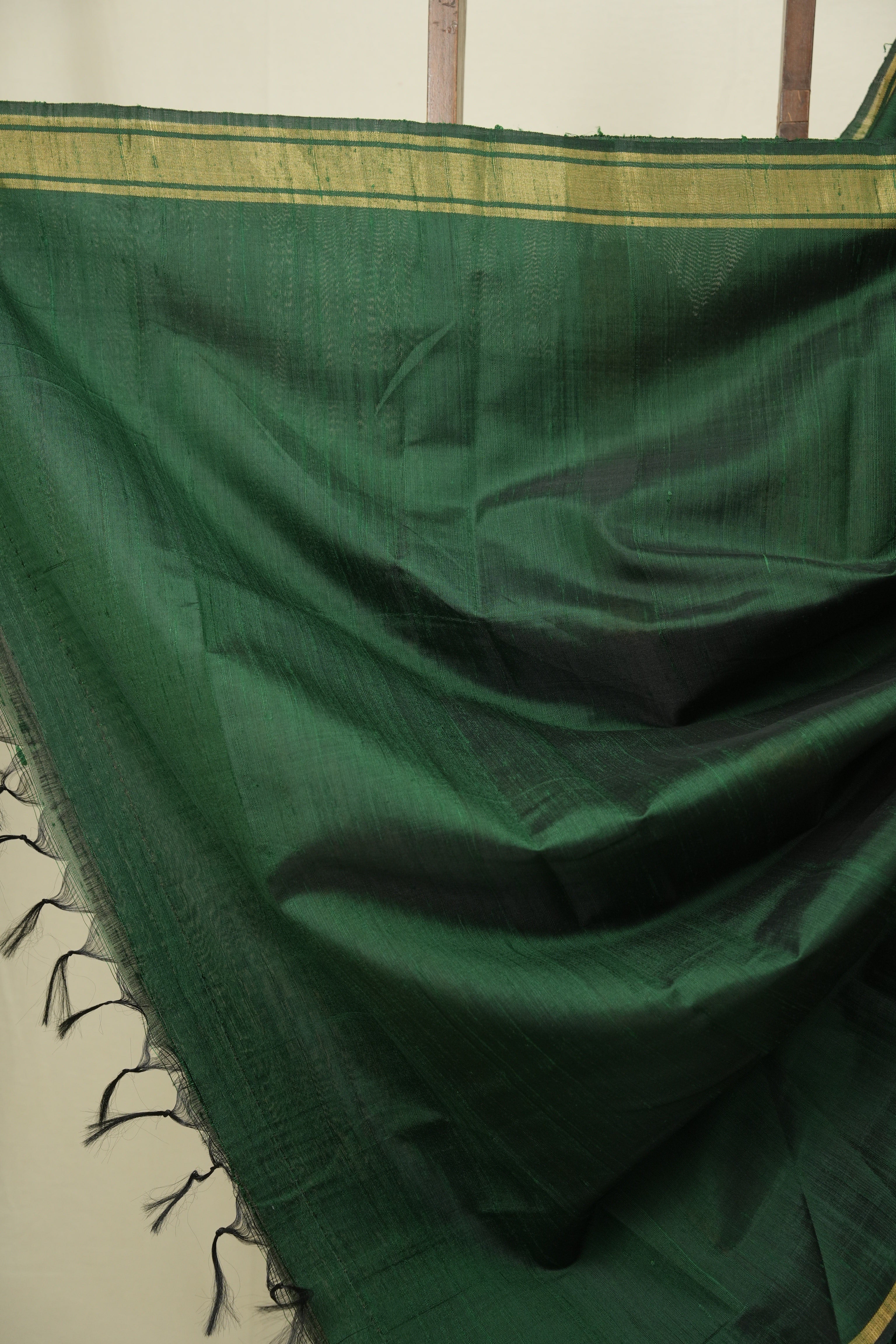 Green Raw Silk Saree - SRGRSS1080