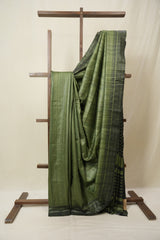 Green Tussar Silk Saree - SRGTSS1850