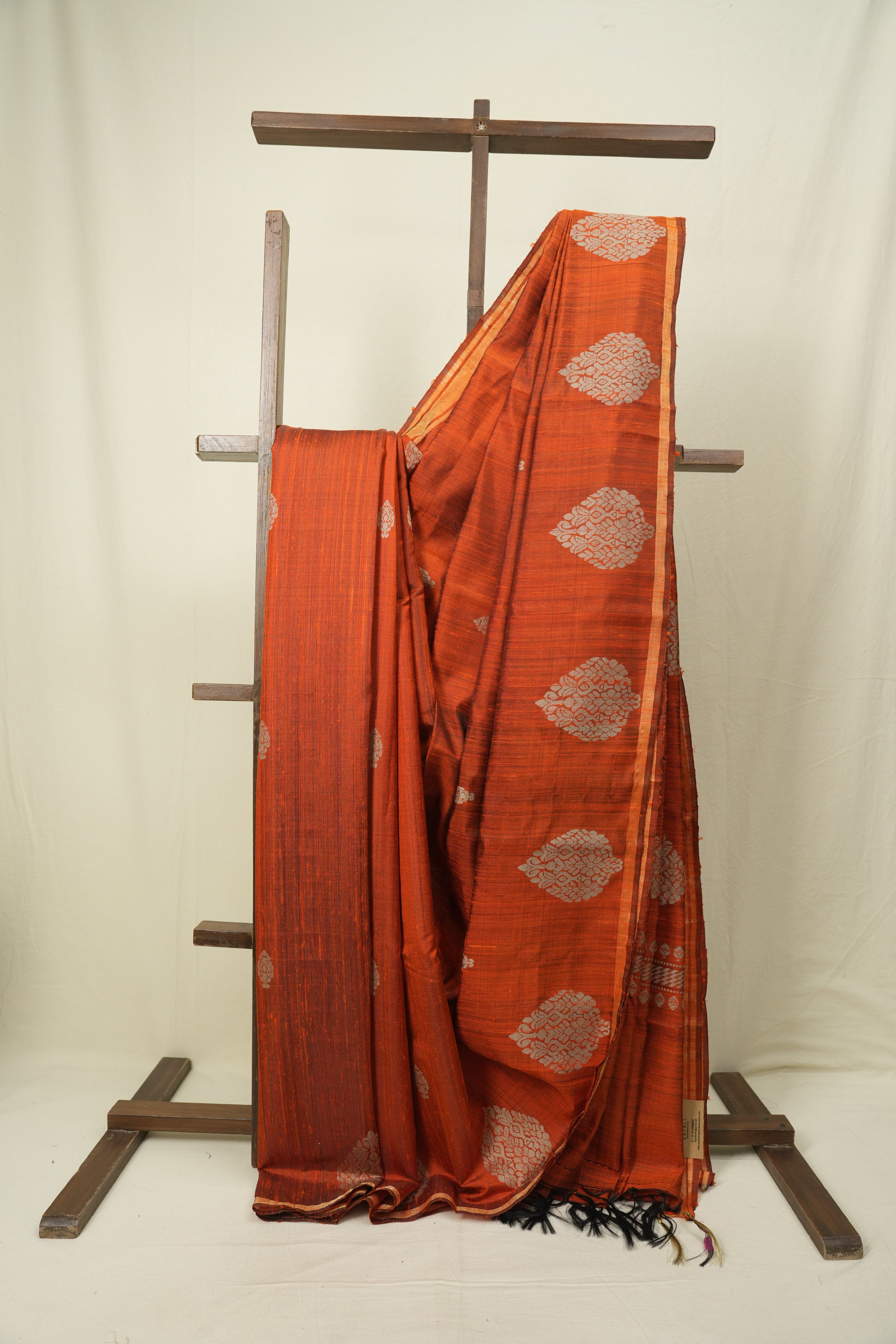Orange Raw Silk Saree - SRORSS1081