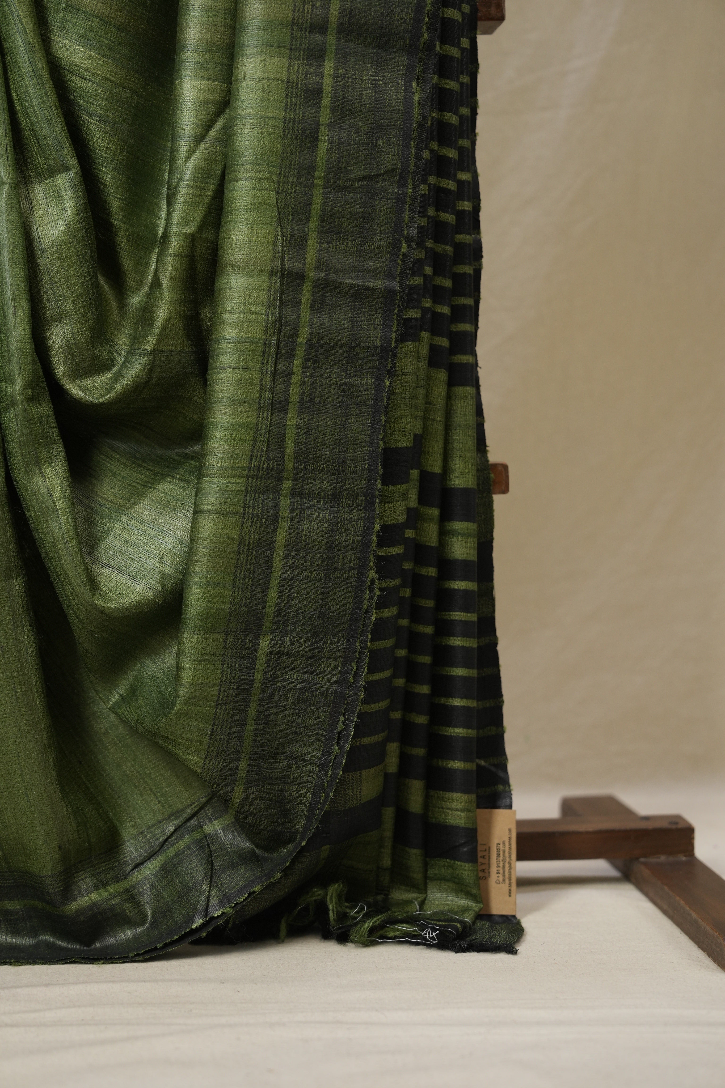 Green Tussar Silk Saree - SRGTSS1850