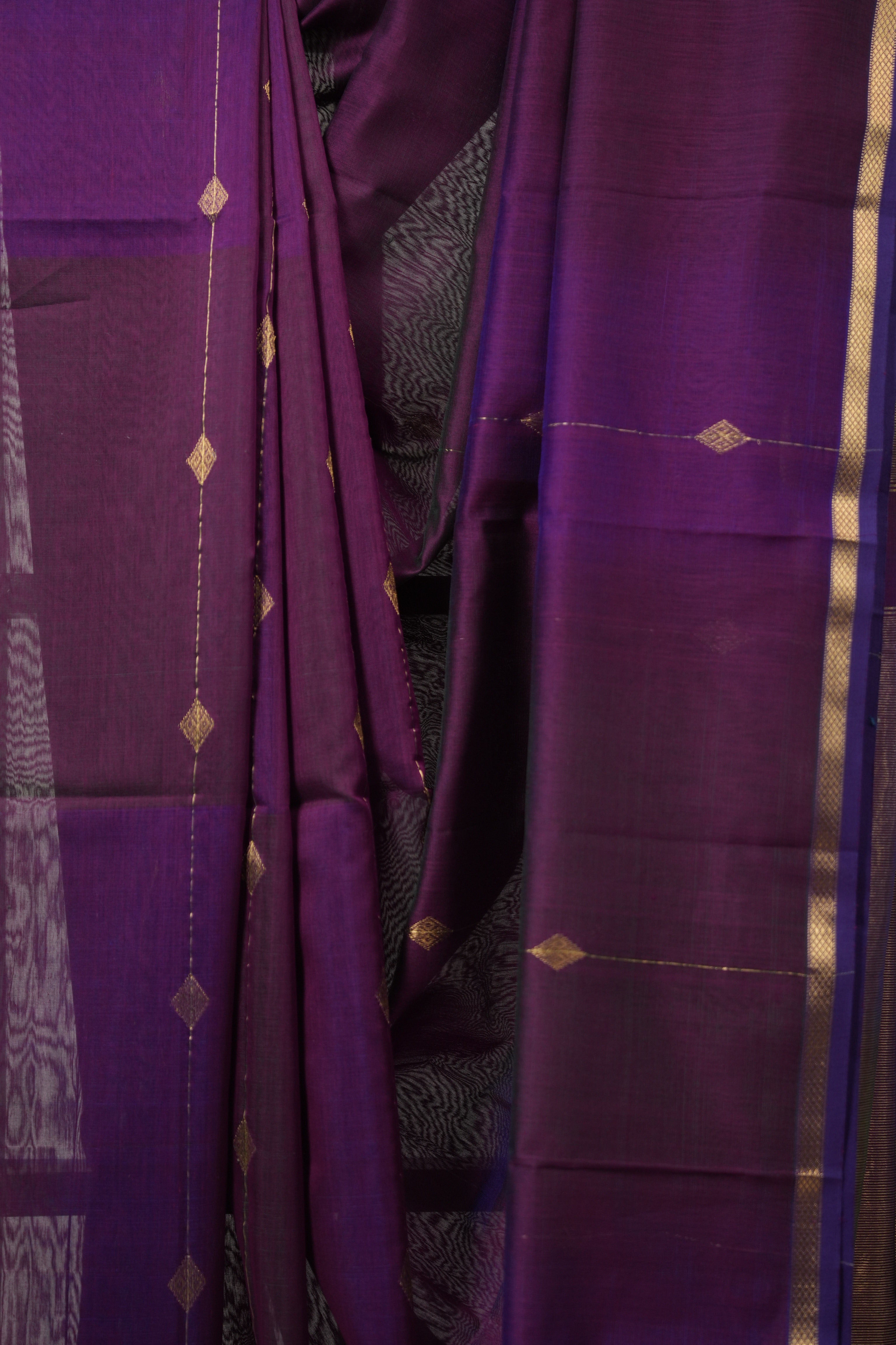 Two Tone Purple Maheshwari Saree - SRTTPMS977