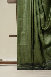 Green Tussar Silk Saree - SRGTSS1850