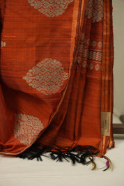 Orange Raw Silk Saree - SRORSS1081