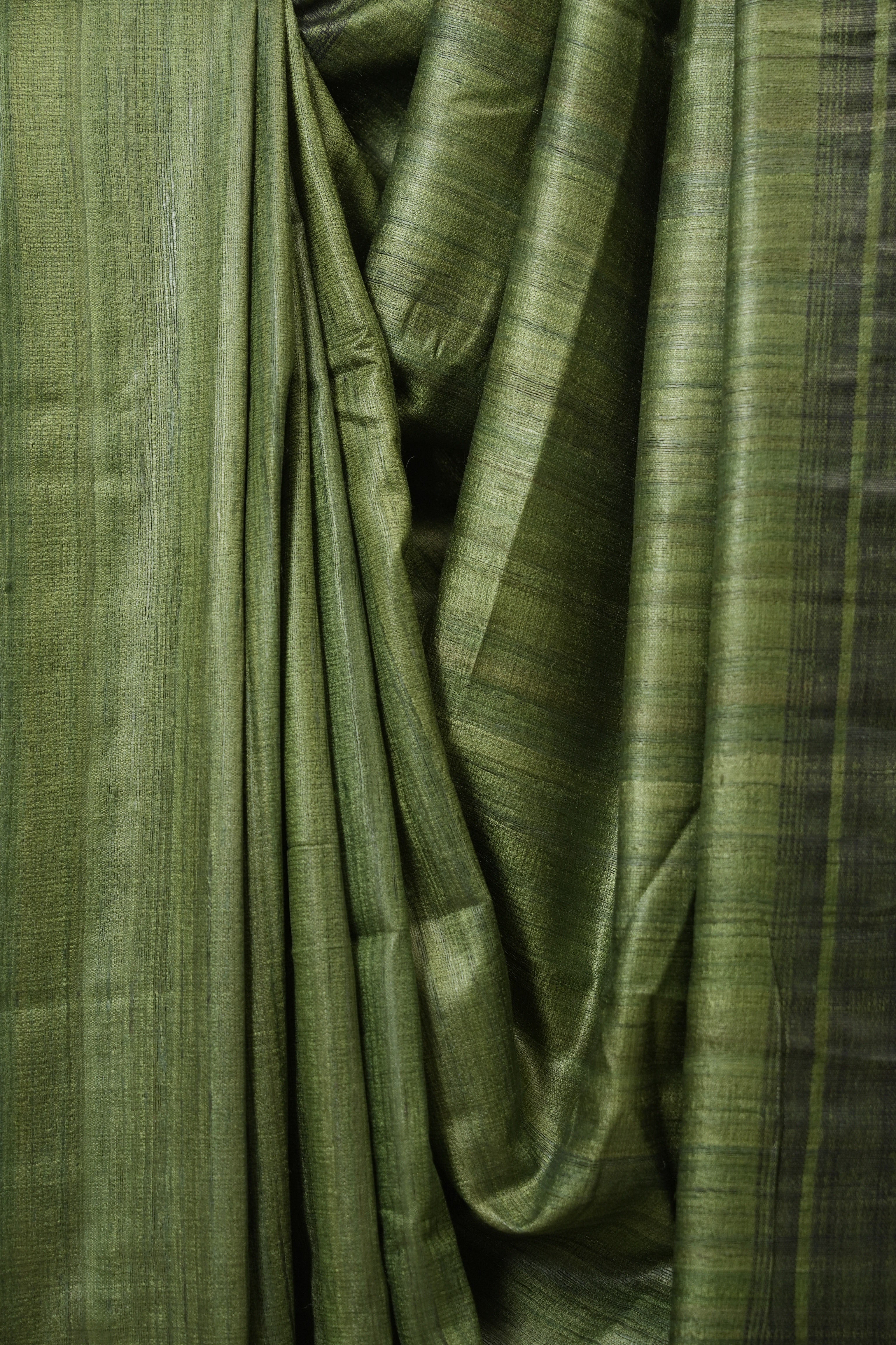 Green Tussar Silk Saree - SRGTSS1850
